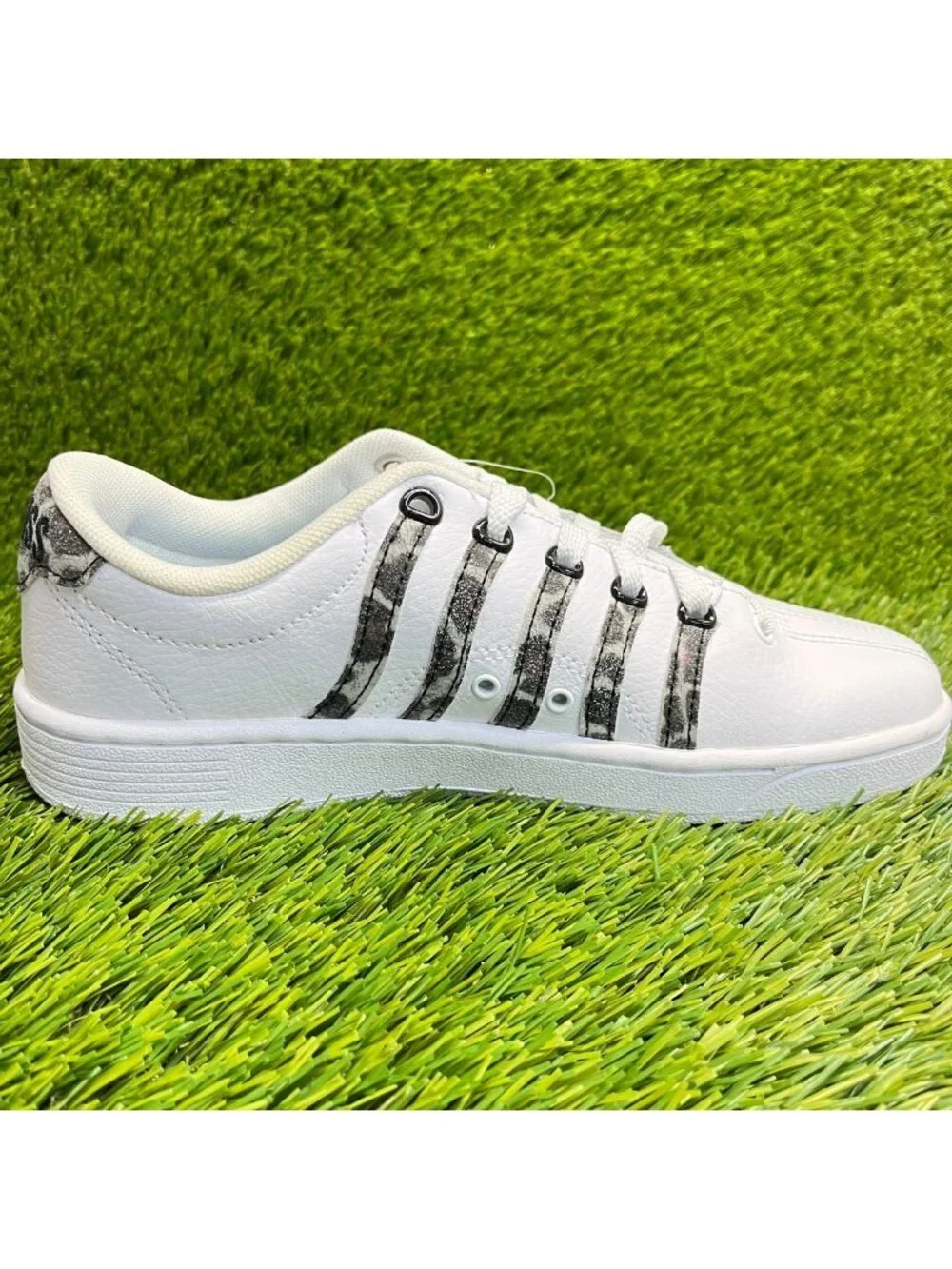 K-Swiss Court Pro II Leopard Womens Size 6.5 White Black Athletic Shoes Sneakers